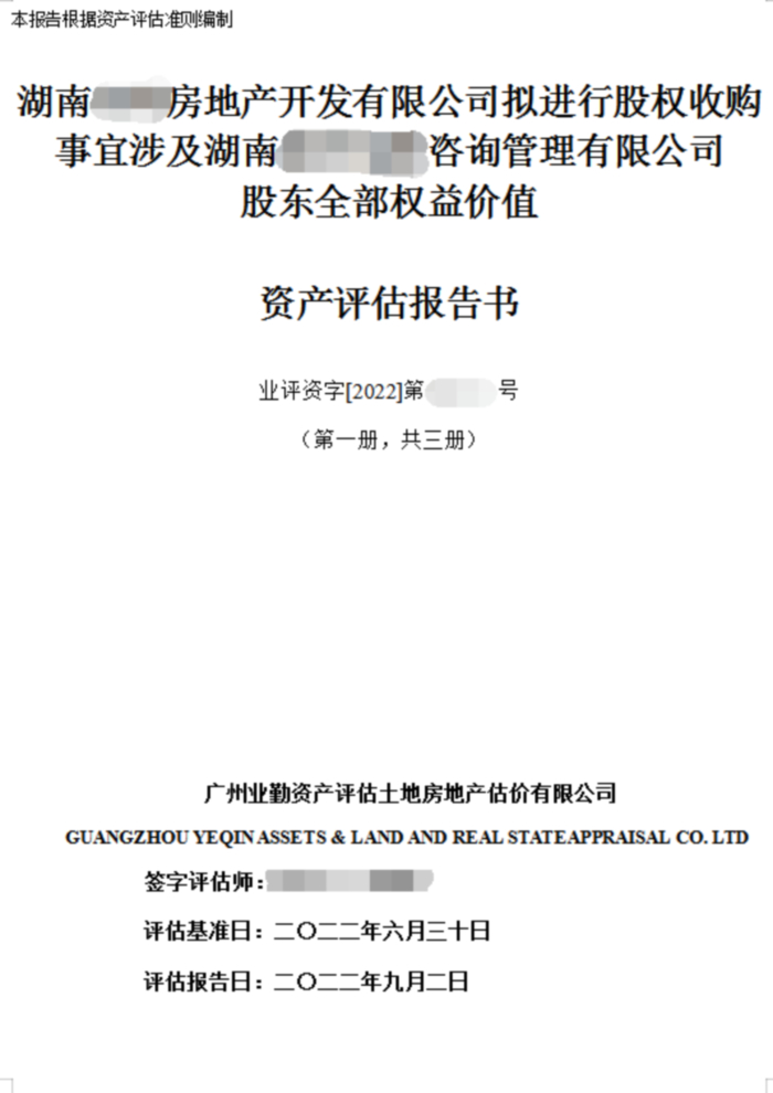 湖南咨询管理公司股东全部权益价值评估